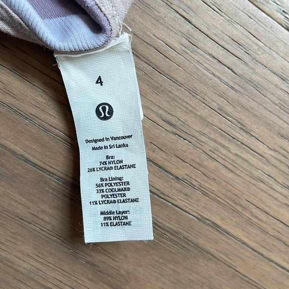 Lululemon Size 4 Purple Camo Racerback Sports Bra - Picture 3 of 3